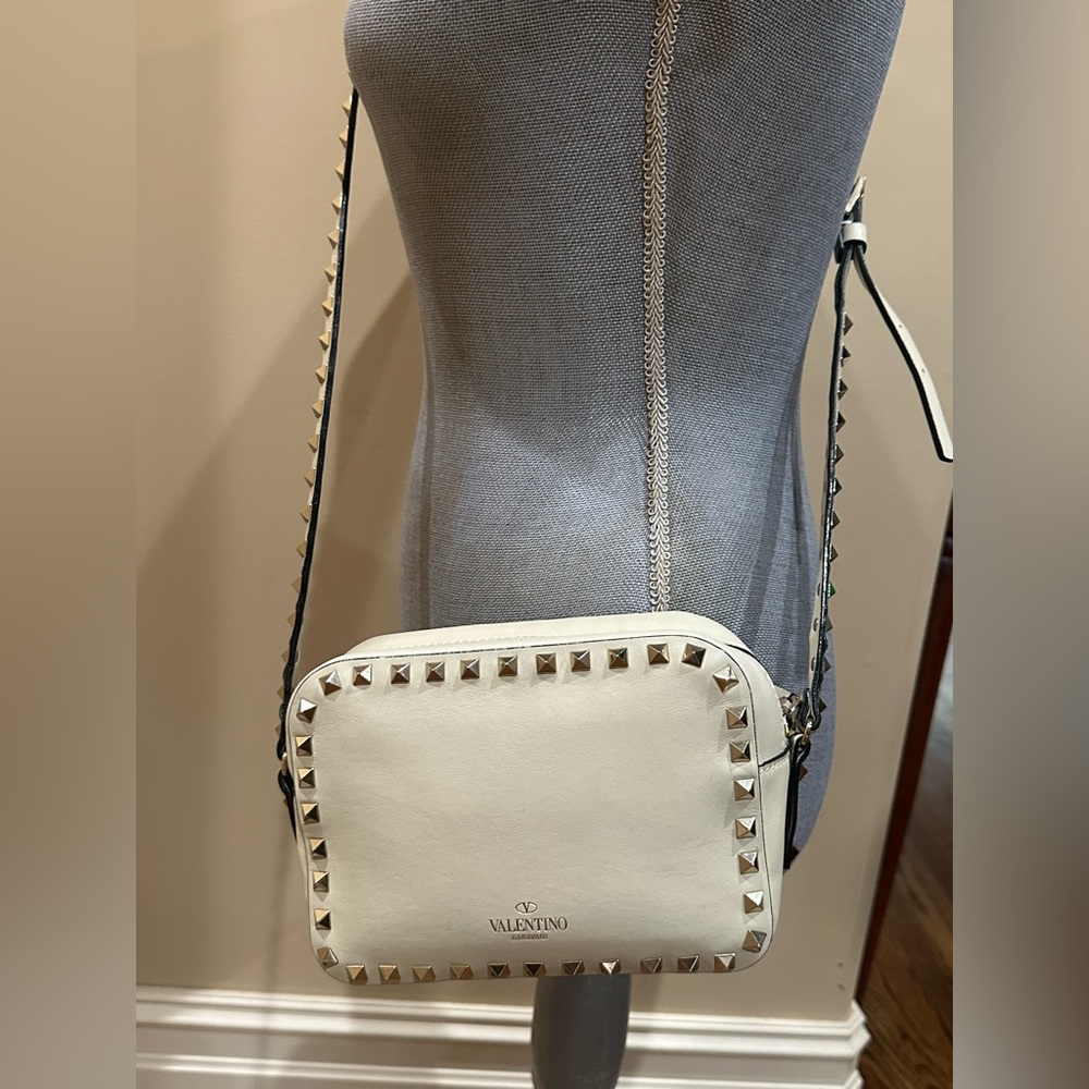 Valentino Rockstud Ivory Studded Crossbody Bag